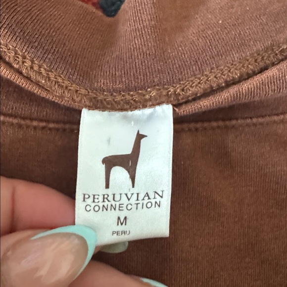 Peruvian Connection Rust Long Sleeve Top - Picture 4 of 6